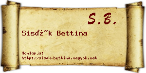 Sisák Bettina névjegykártya